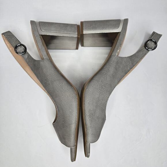 Alfani Florraa Vapor Liz Open Toe Slingback Metal Block Heel Size 10.5 - Picture 11 of 12